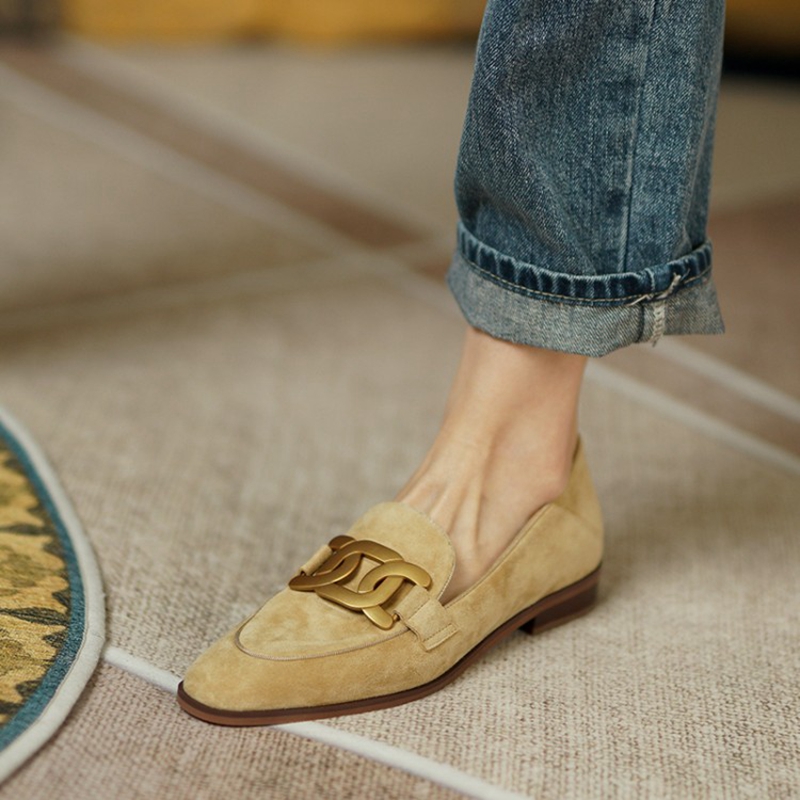 Womens Heels - جلد الغزال النساء المتسكعون الربيع/الخريف منخفضة