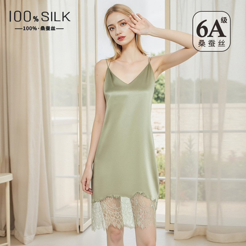 Lace Dress - فستان نوم حريري من حرير التوت
