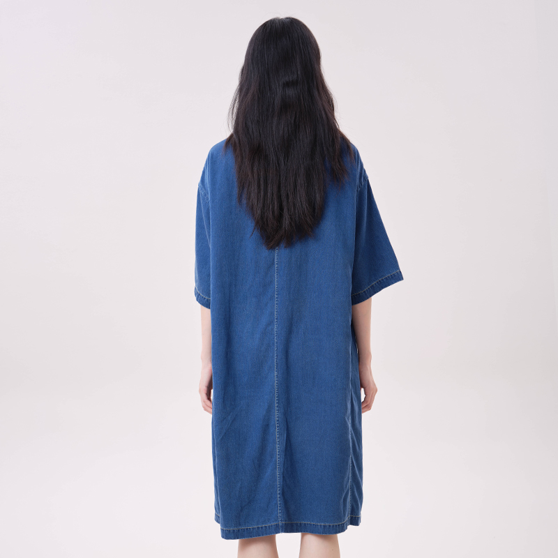 فستان ميدي فضفاض من الدنيم الل - مراجعة Midi Dress وسعره
