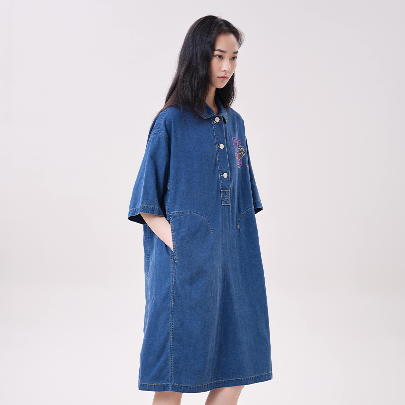 فستان ميدي فضفاض من الدنيم الل - مراجعة Midi Dress وسعره