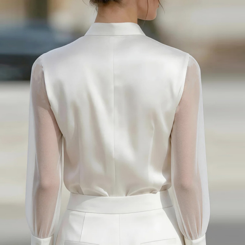 قمصان نسائية جديدة شفافة من ال - مراجعة Silk Blouse وسعره