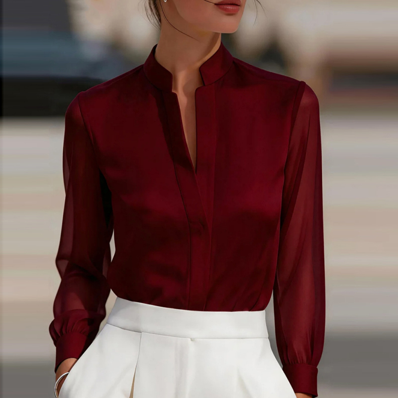 قمصان نسائية جديدة شفافة من ال - مراجعة Silk Blouse وسعره