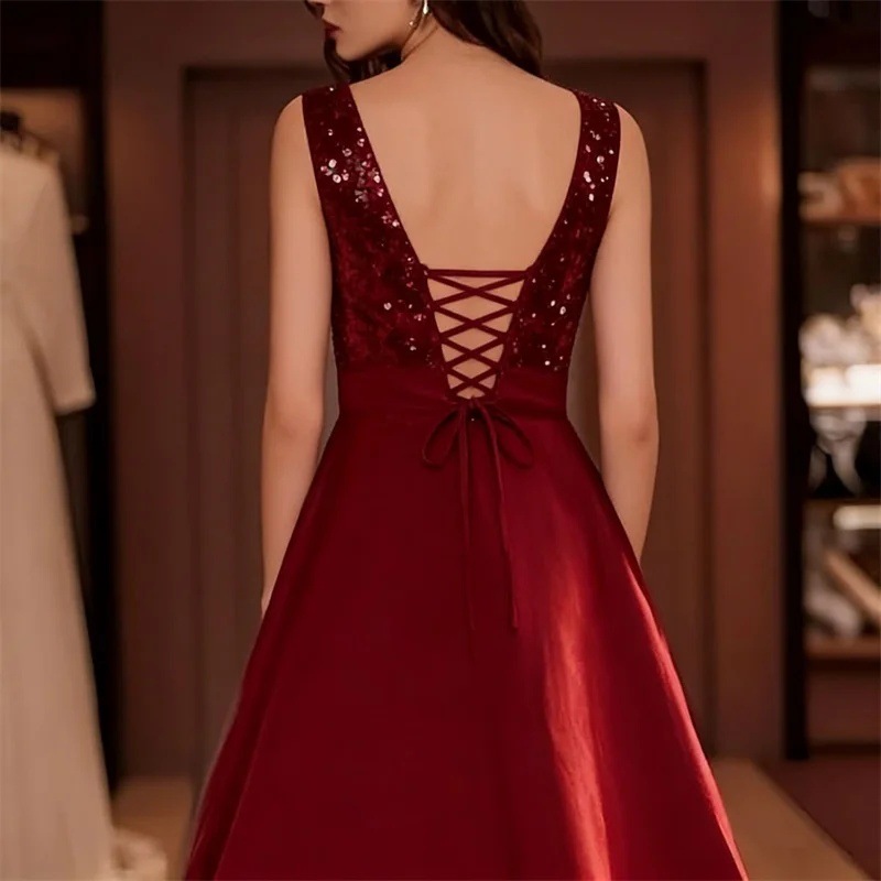 فستان ميدي نسائي من الساتان با - مراجعة Midi Dress وسعره