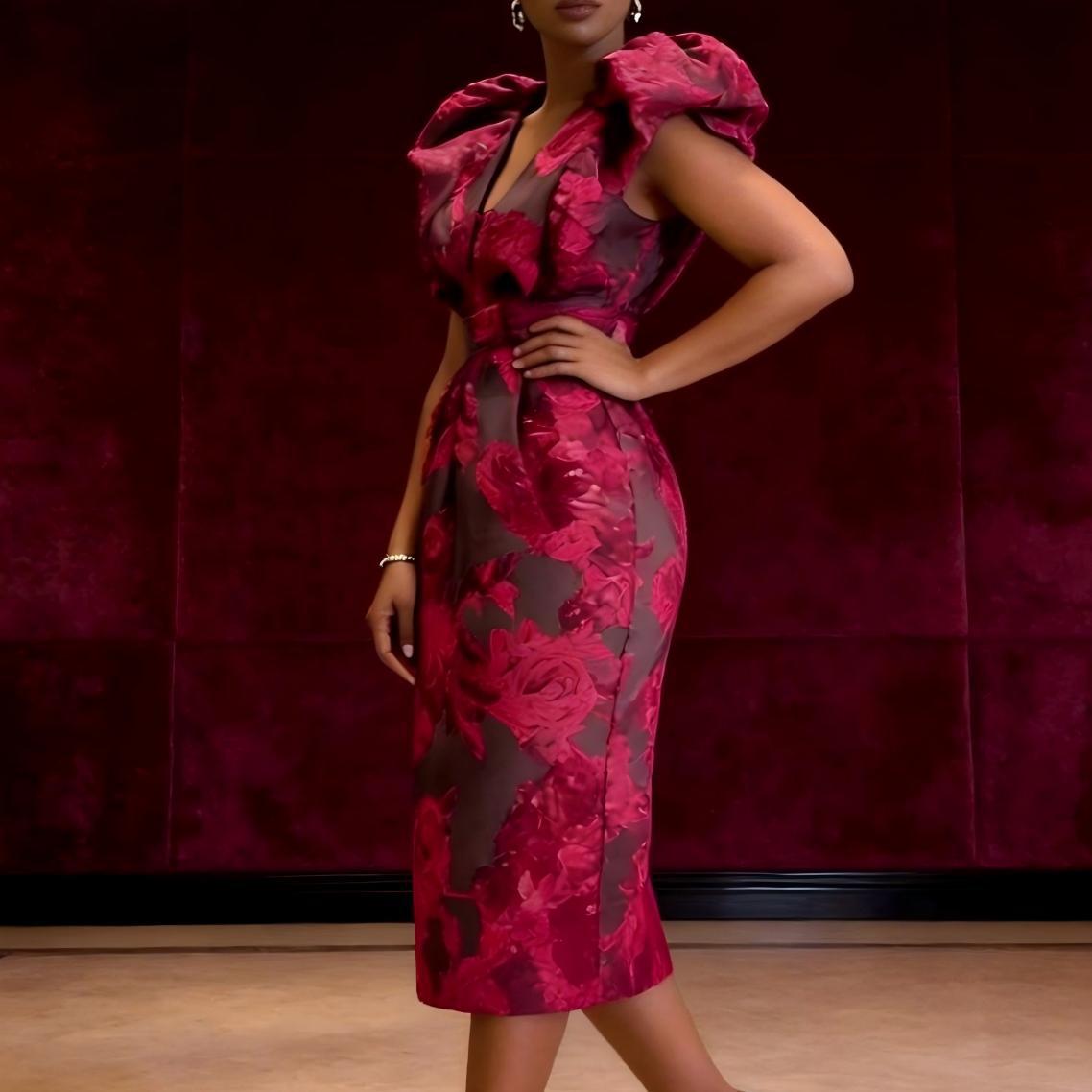 فستان كوكتيل QMANSHA مقاس كبير - مراجعة Midi Dress وسعره