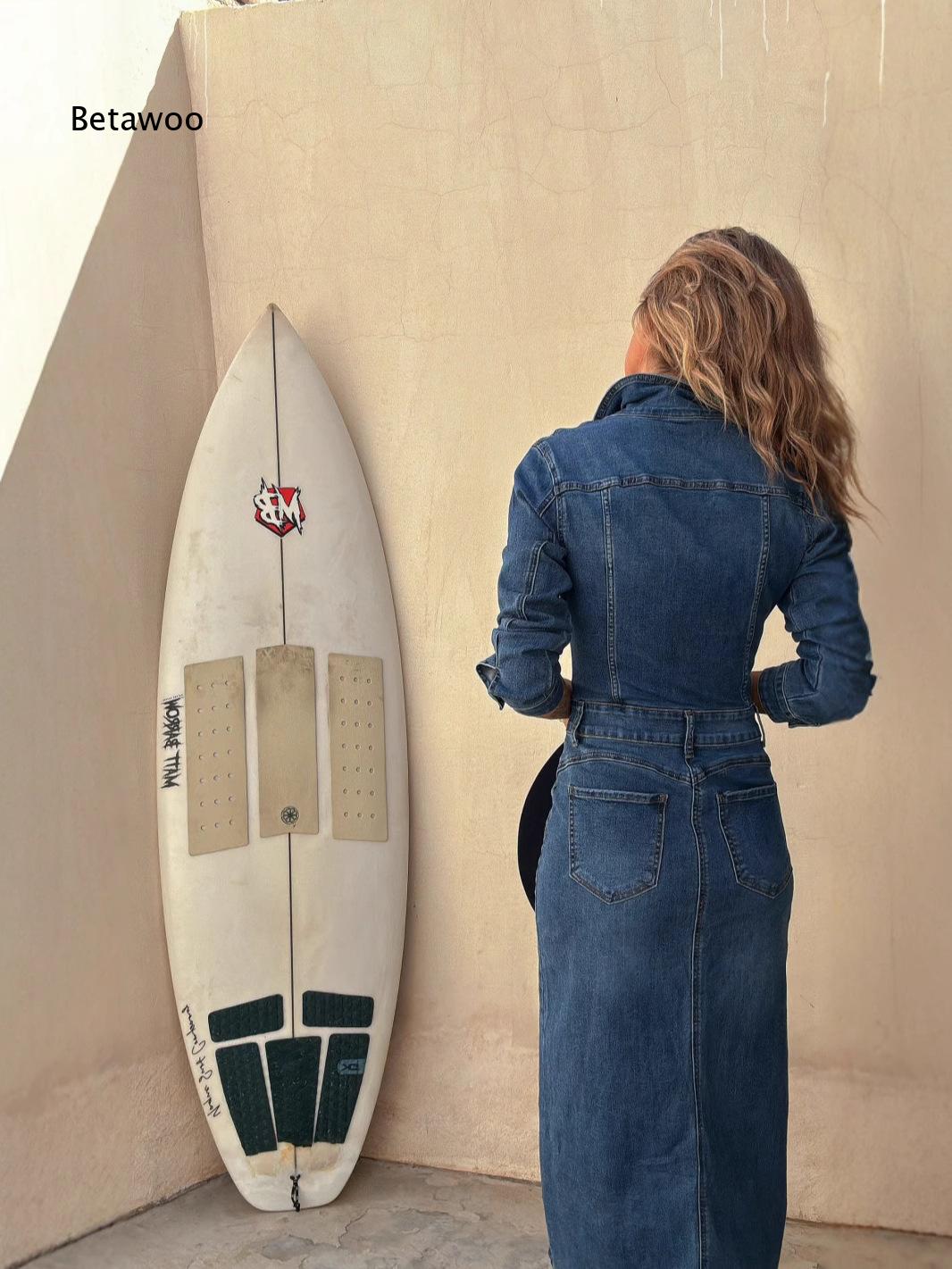فستان ميدي من قماش الدنيم الأس - مراجعة Midi Dress وسعره