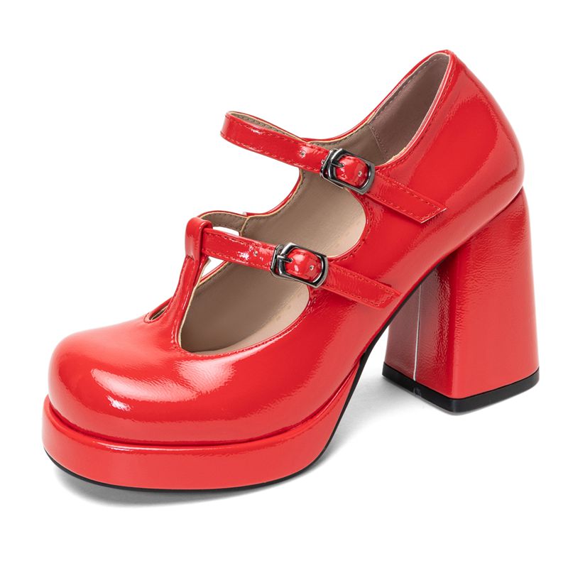 حذاء نسائي كلاسيكي لامع بمقدمة - مراجعة Pump Heel Block وسعره